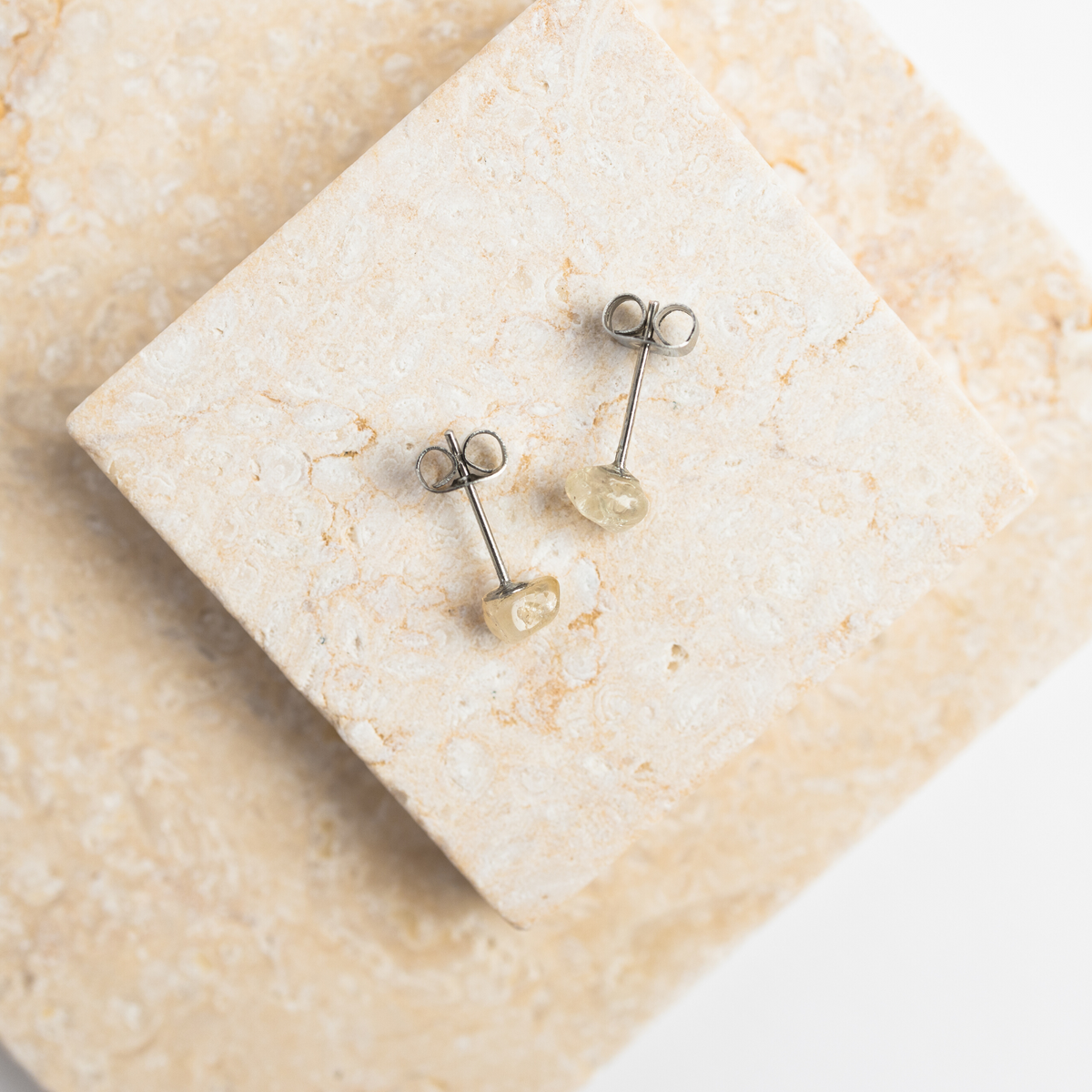 CITRINE Tiny Gemstone Stud Earrings