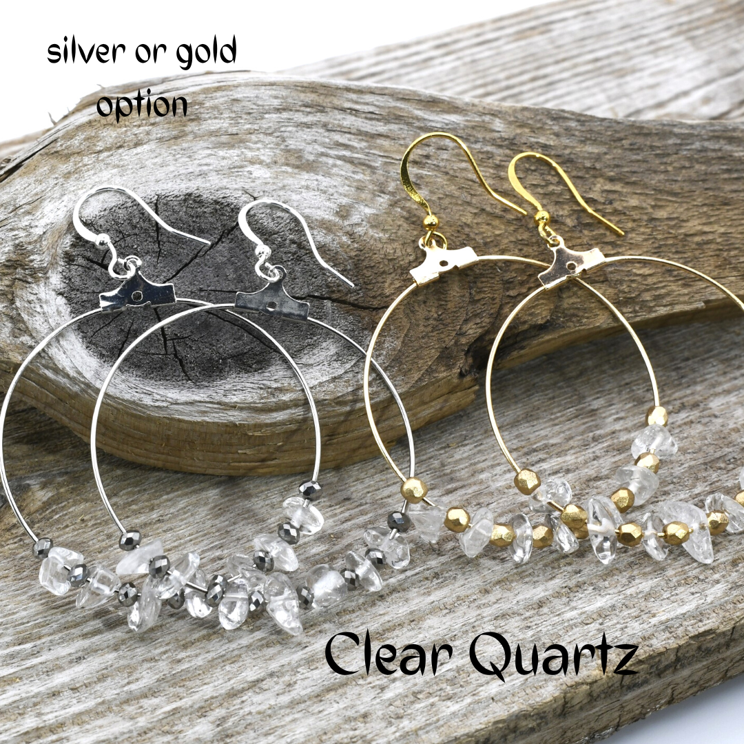 Circle of Gems Hoop Earrings