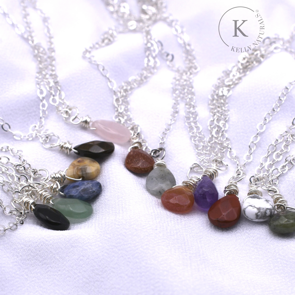 Faceted Gemstone Cable Chain Necklace