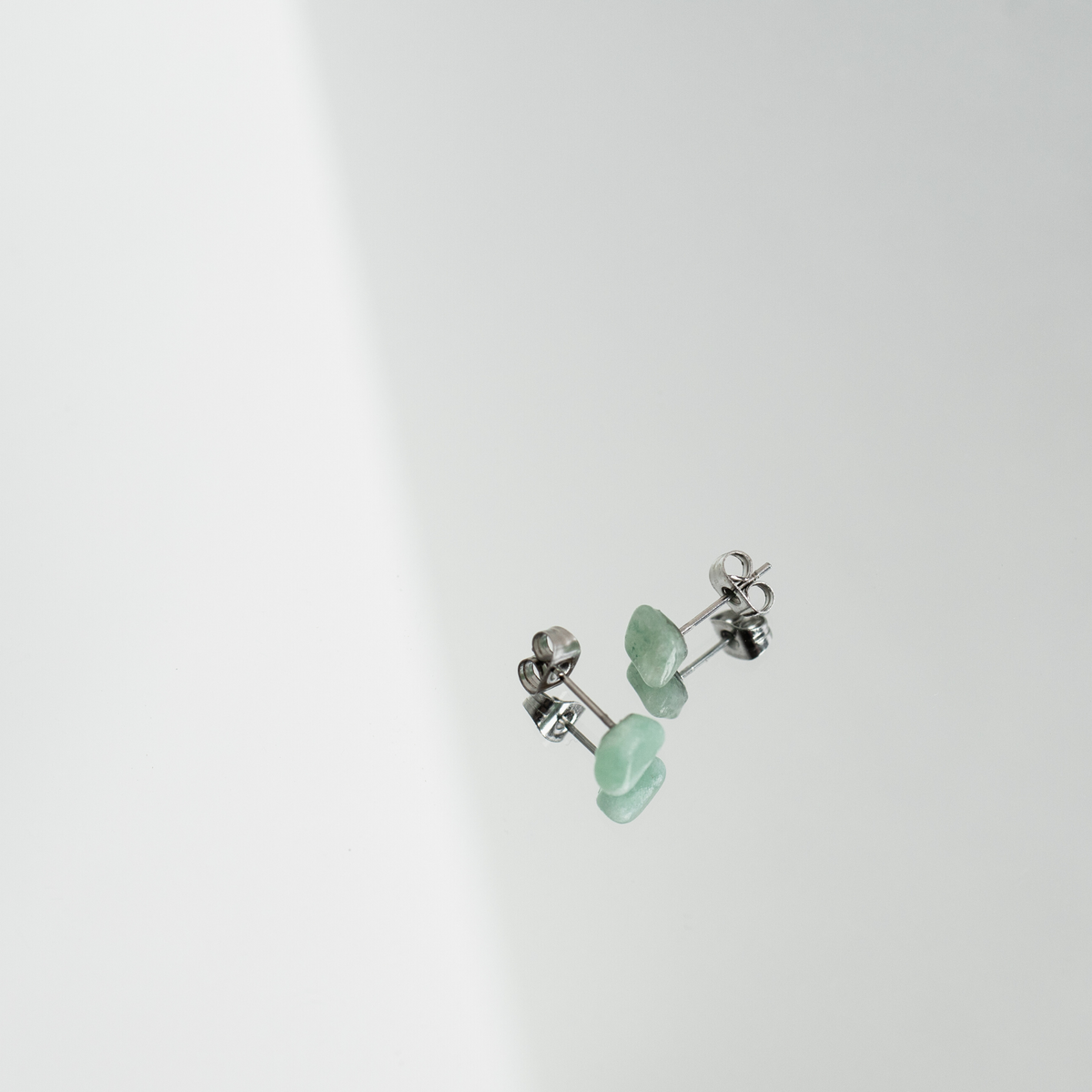 GREEN AVENTURINE Tiny Gemstone Stud Earrings