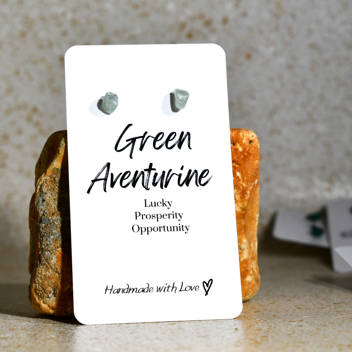 GREEN AVENTURINE Tiny Gemstone Stud Earrings