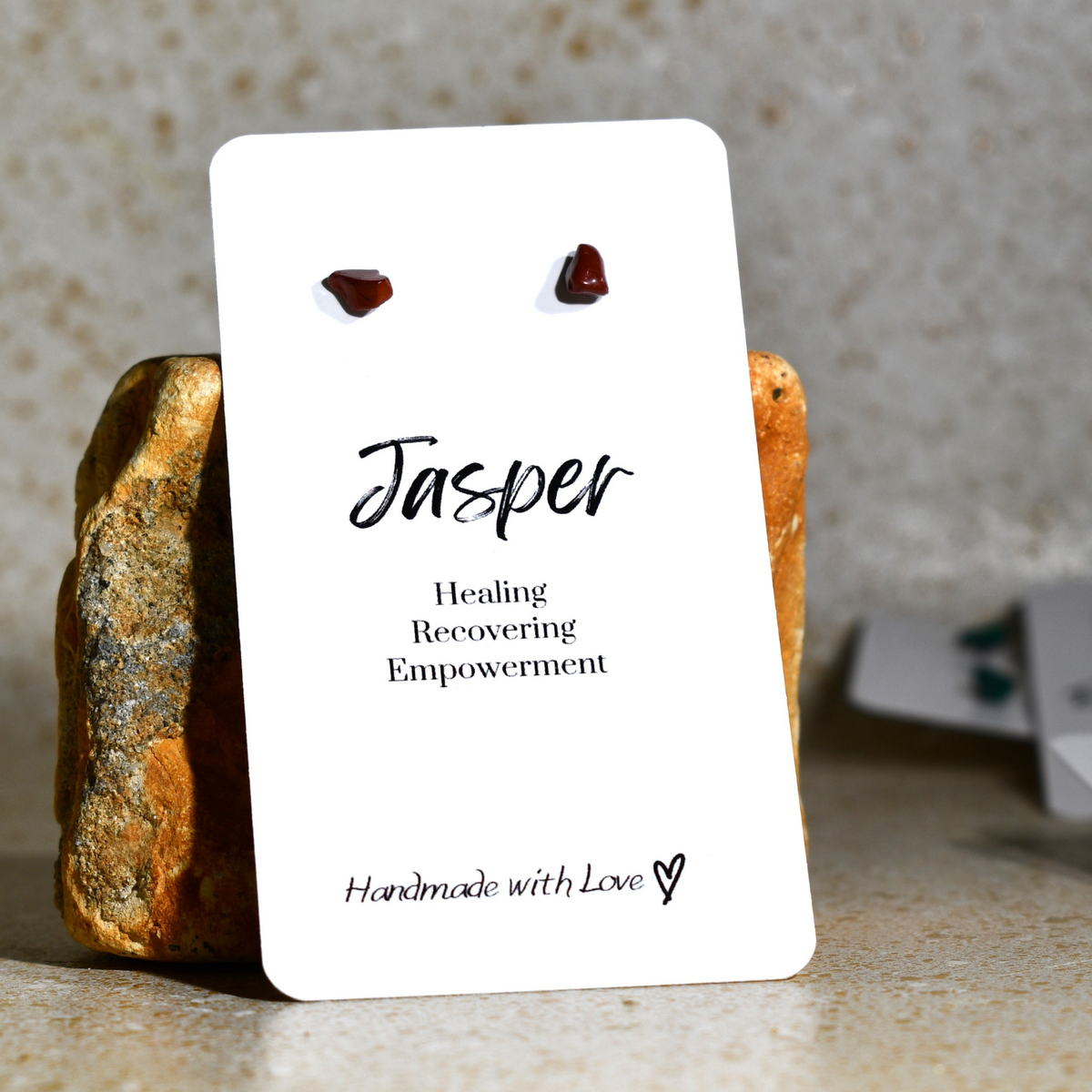 JASPER Tiny Gemstone Stud Earrings