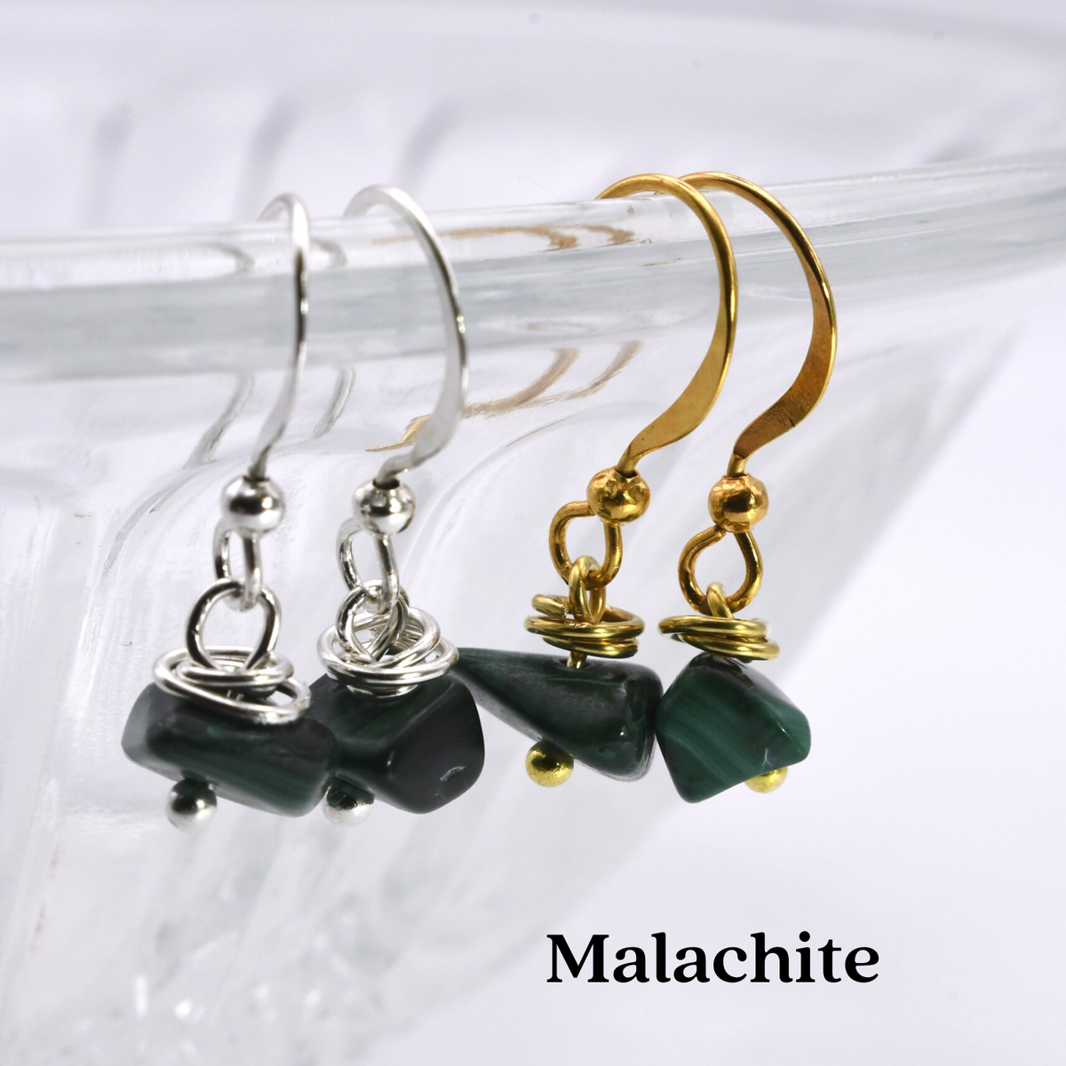 Gemstone Drop Minimal Earrings