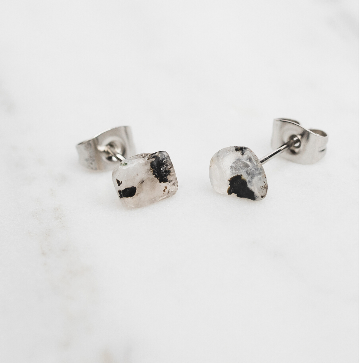 MOONSTONE Tiny Gemstone Stud Earrings
