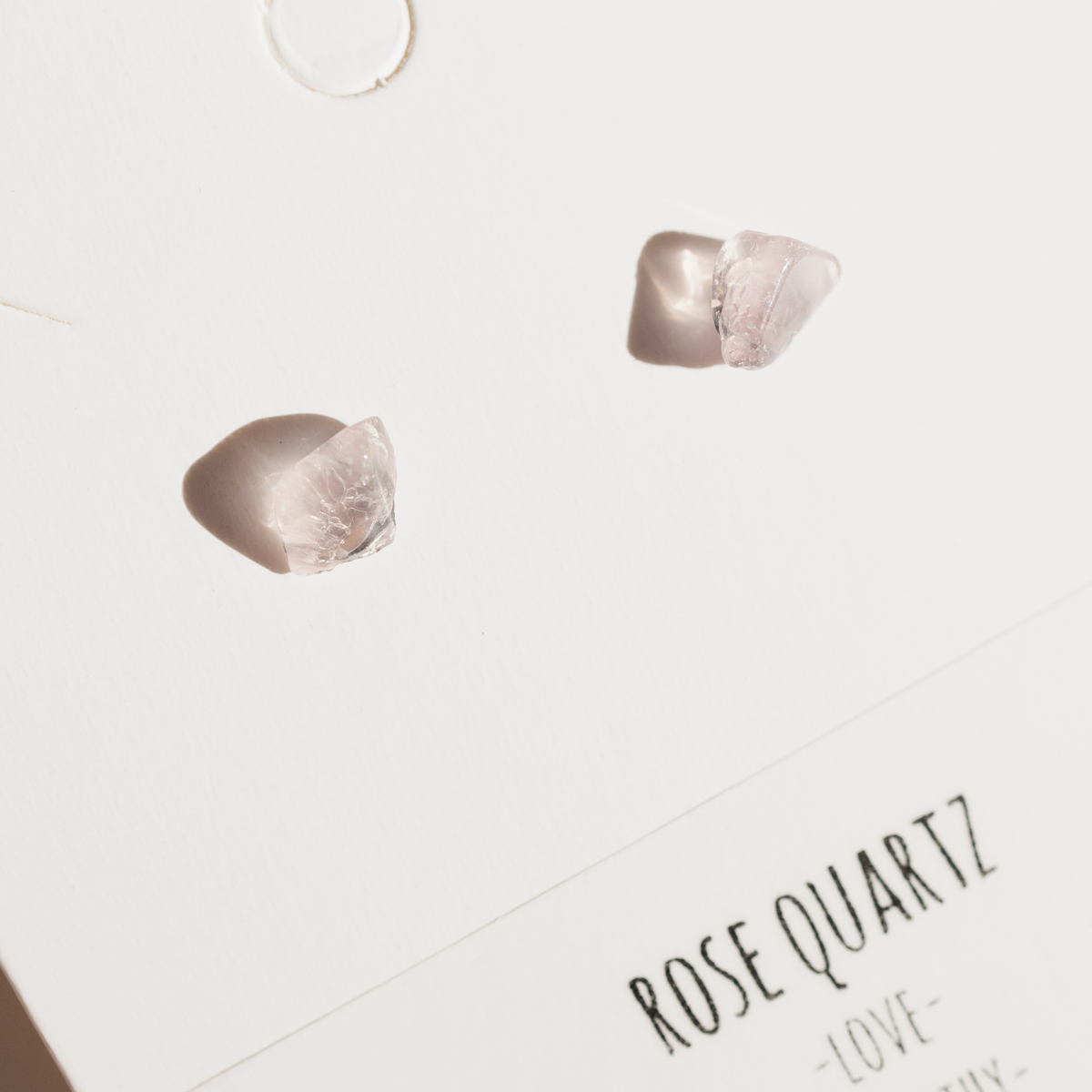 ROSE QUARTZ Tiny Gemstone Stud Earrings