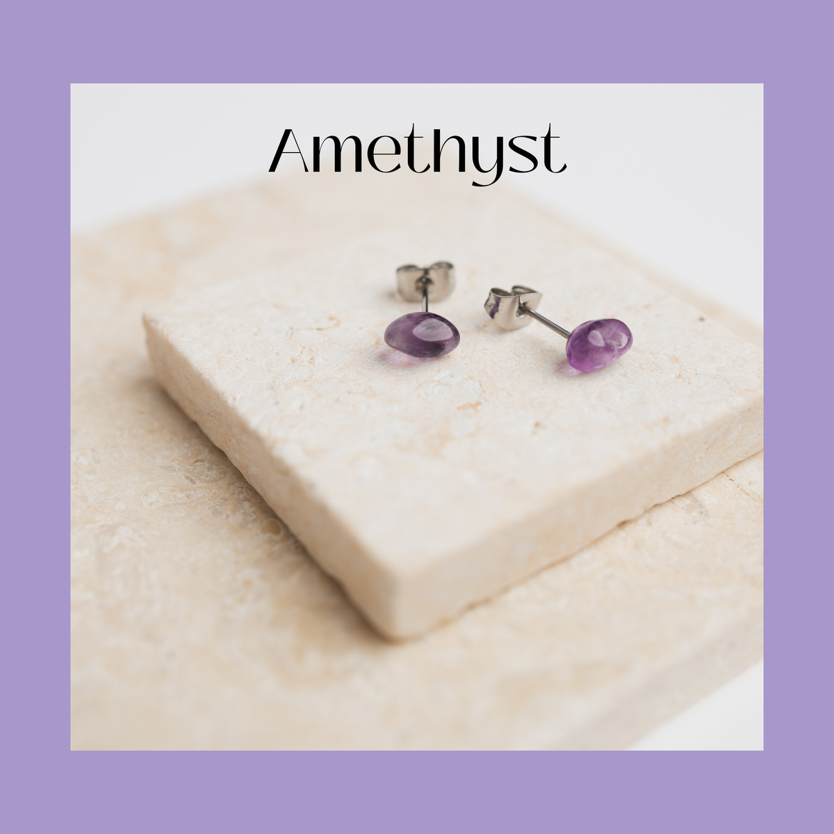 Raw Gemstone Stud Earrings