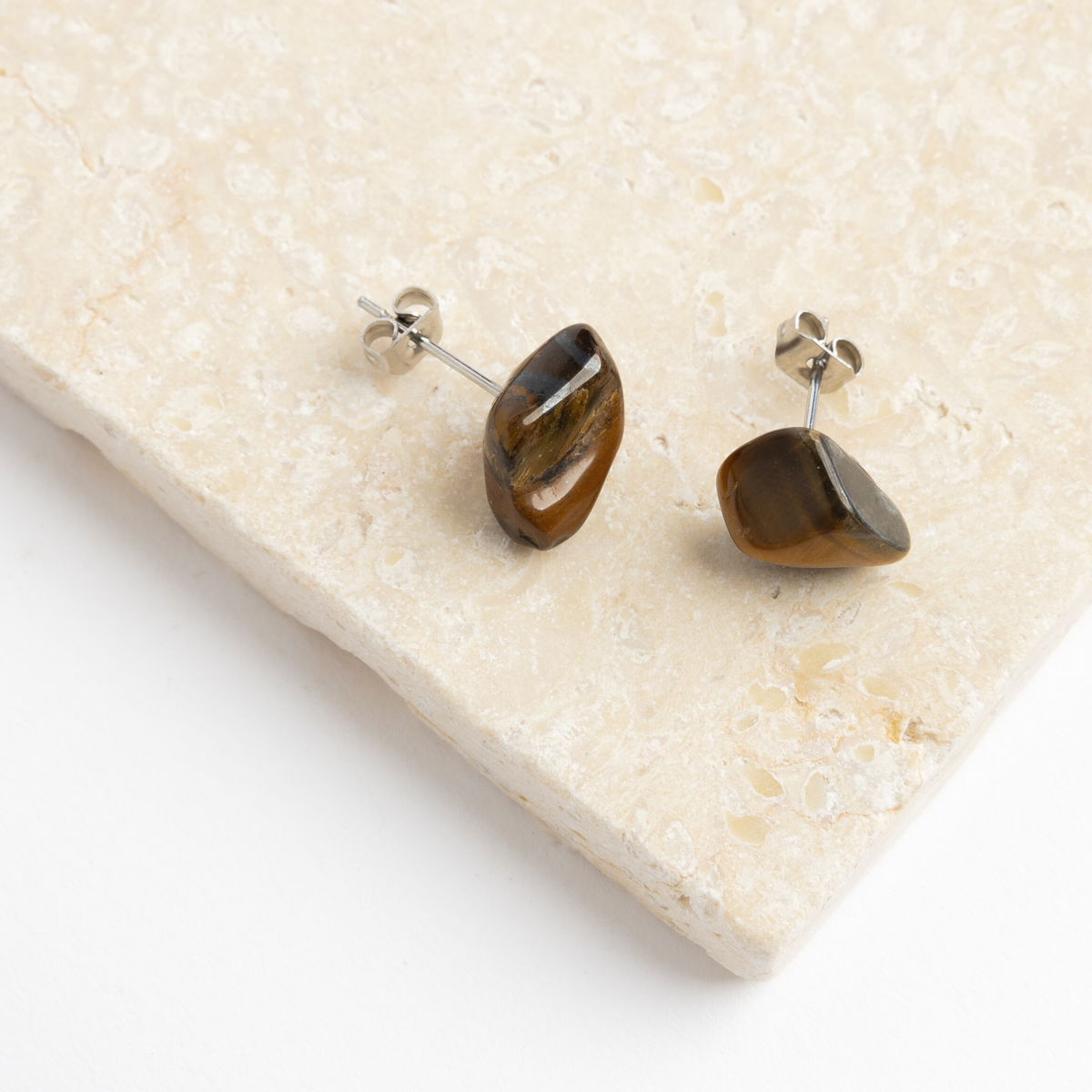 TIGERS EYE Bold Gemstone Posts