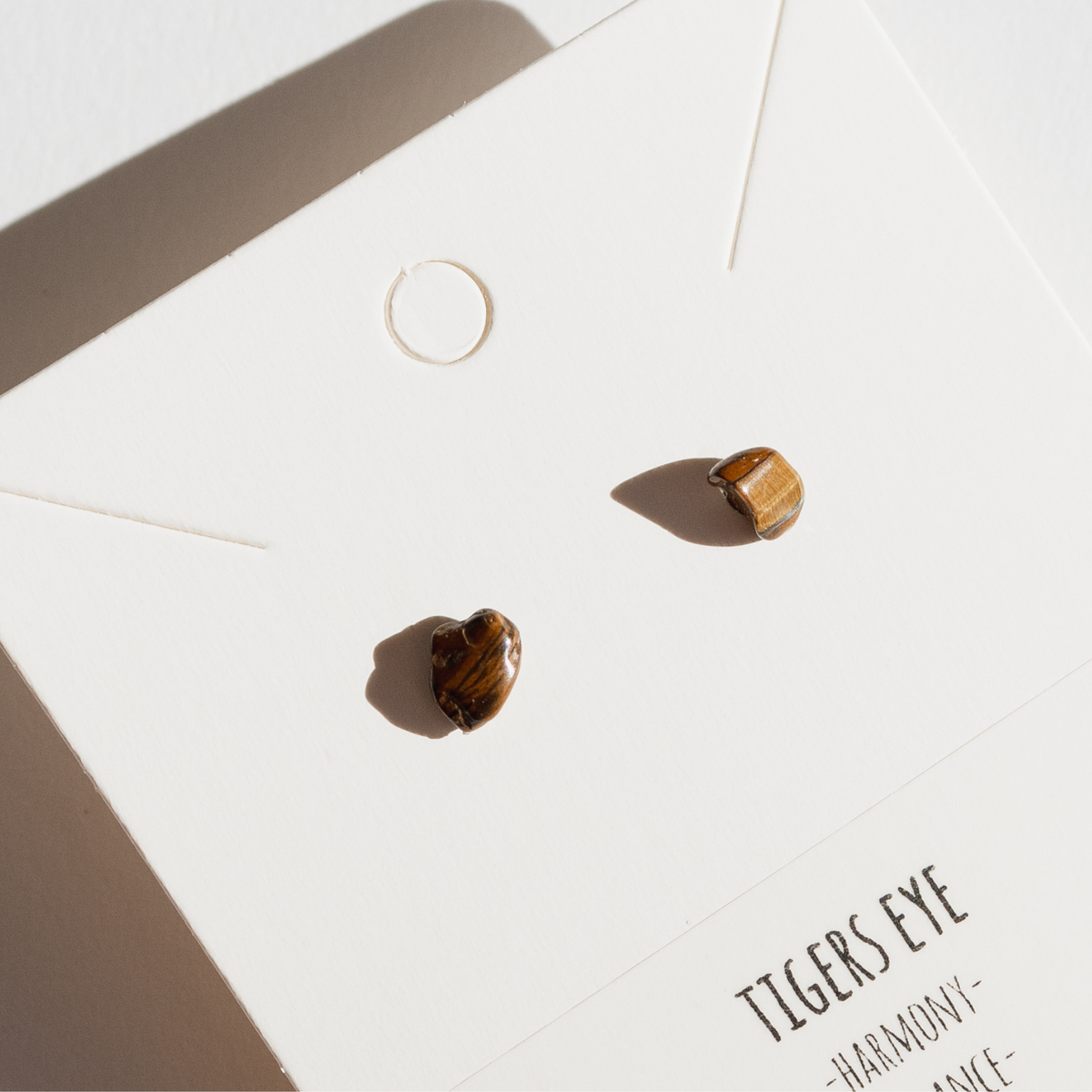 TIGERS EYE Tiny Gemstone Stud Earrings