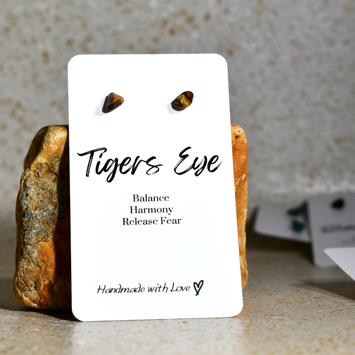 TIGERS EYE Tiny Gemstone Stud Earrings