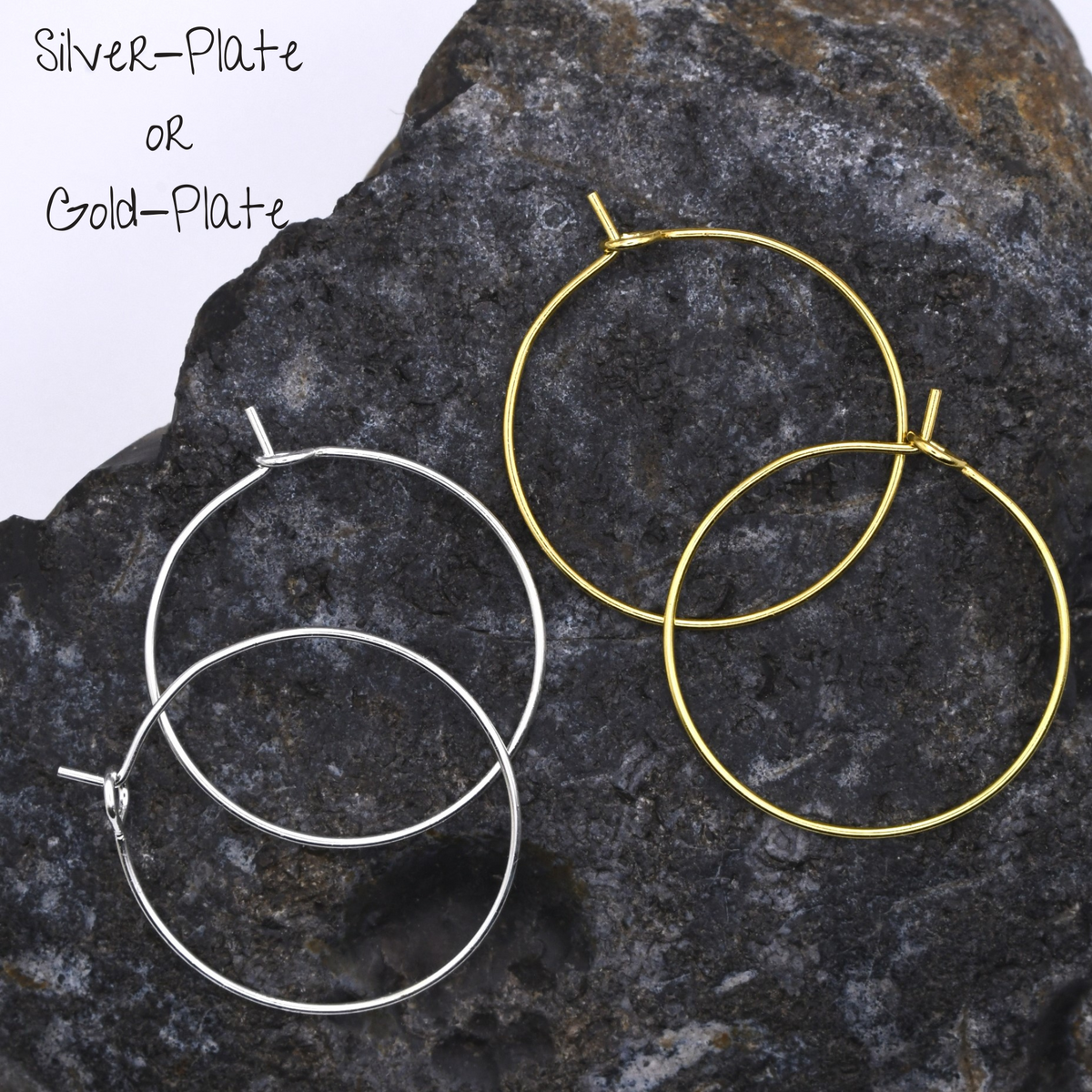 Gemstone Chip Hoop Earrings